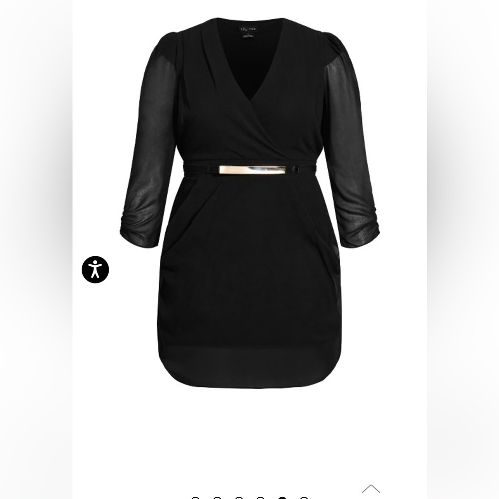 City Chic Wrap Dress Black NWT